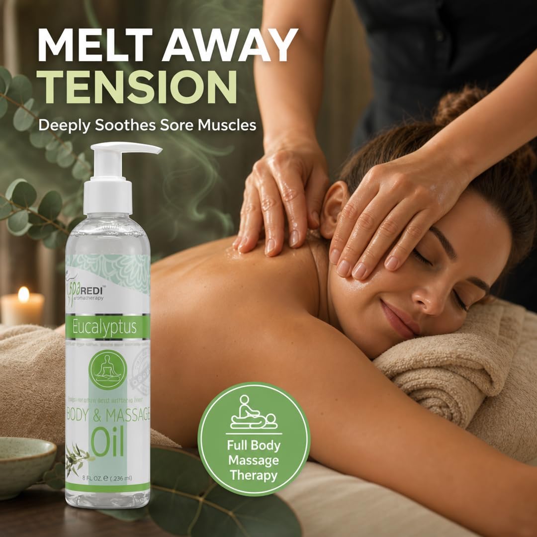 SPA REDI Massage Oil - Soothing Relief for Sore Muscles &amp; Hydrated Skin