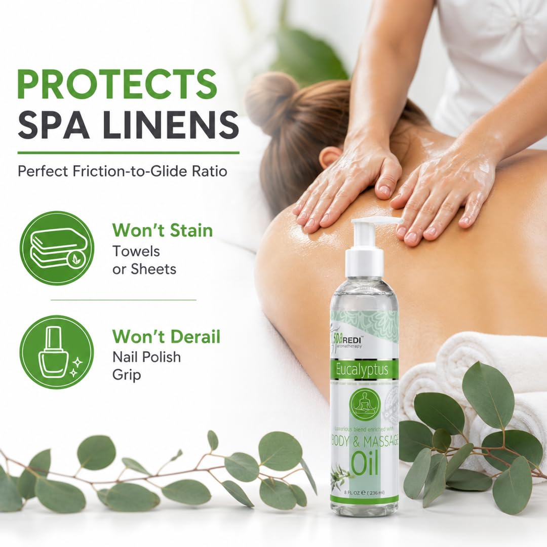 SPA REDI Massage Oil - Soothing Relief for Sore Muscles &amp; Hydrated Skin