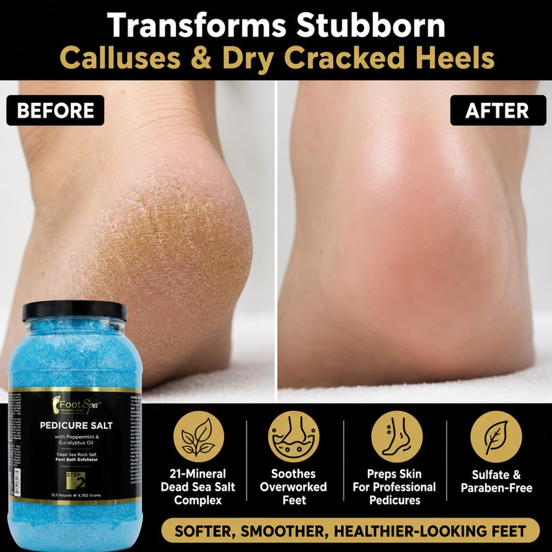 FOOT SPA - Bath Rock Salt with Eucalyptus &amp; Peppermint Oil – Relax, Refresh &amp; Rejuvenate Available in a Variety of Flavors and Sizes