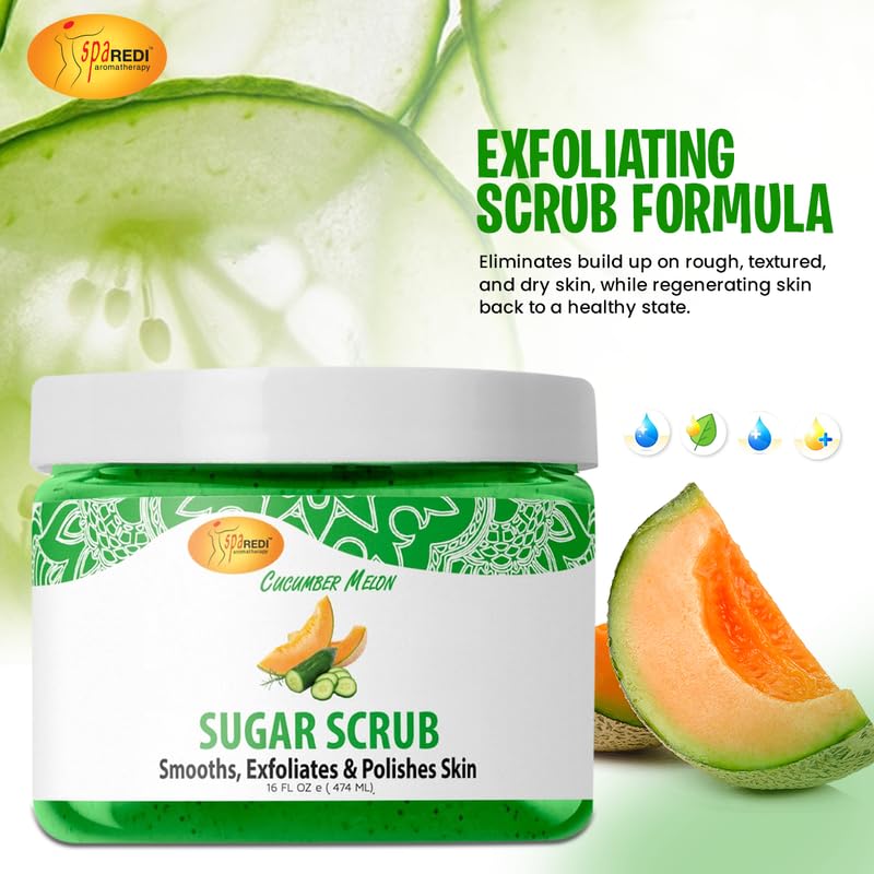 SPA REDI Sugar Body Scrub - Exfoliating &amp; Moisturizing for Smooth, Fresh Skin