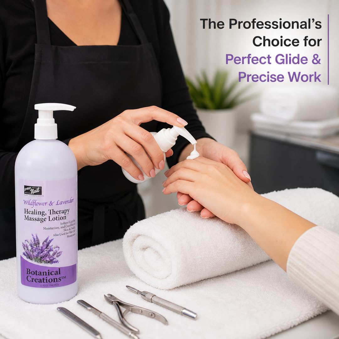 PRO NAIL Healing Therapy Massage Lotion - Nourishes &amp; Moisturizes Skin, Perfect for Pedicure, Manicure &amp; Body Care