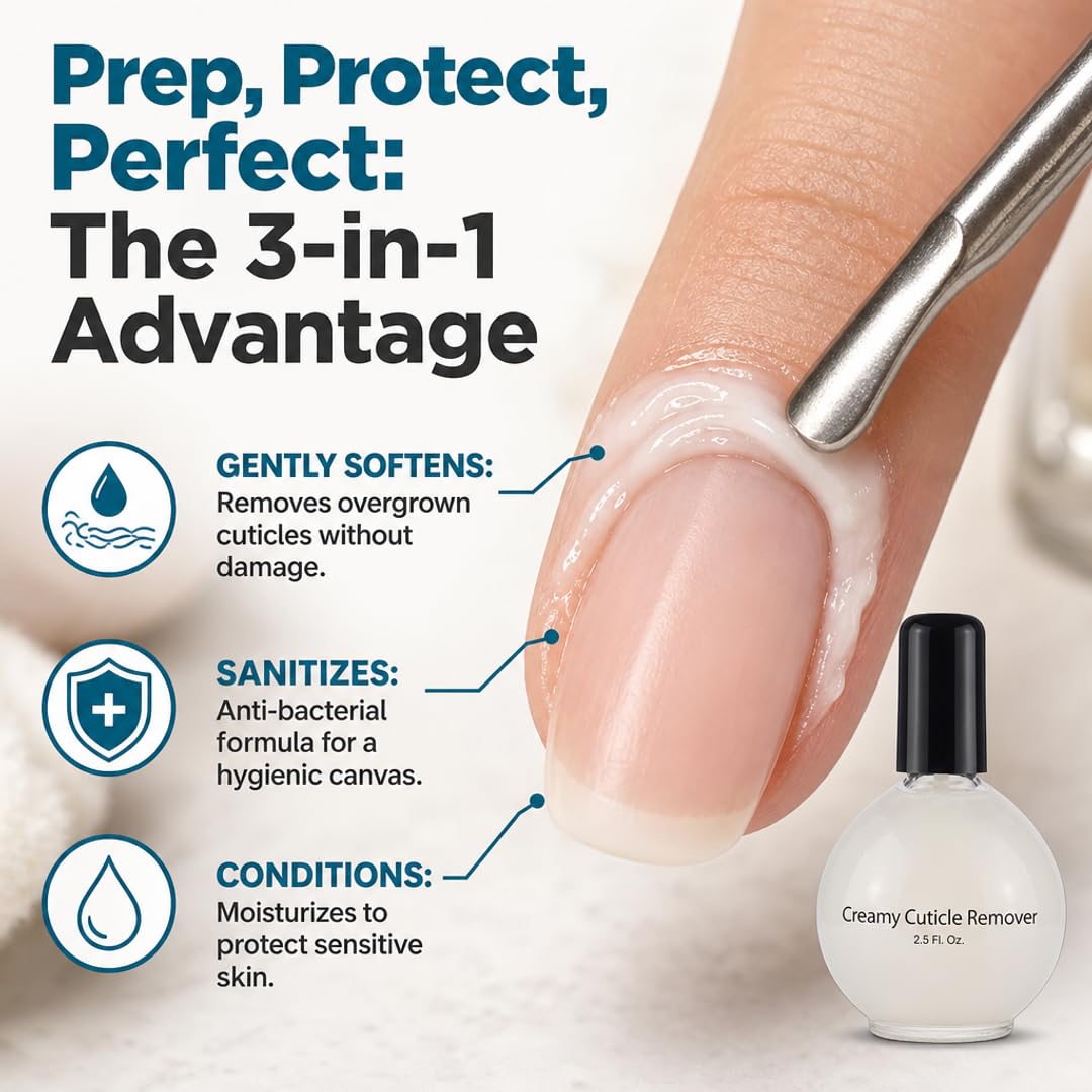 PRO NAIL Cuticle Remover Cream - Softens &amp; Moisturizes Cuticles for Easy Removal