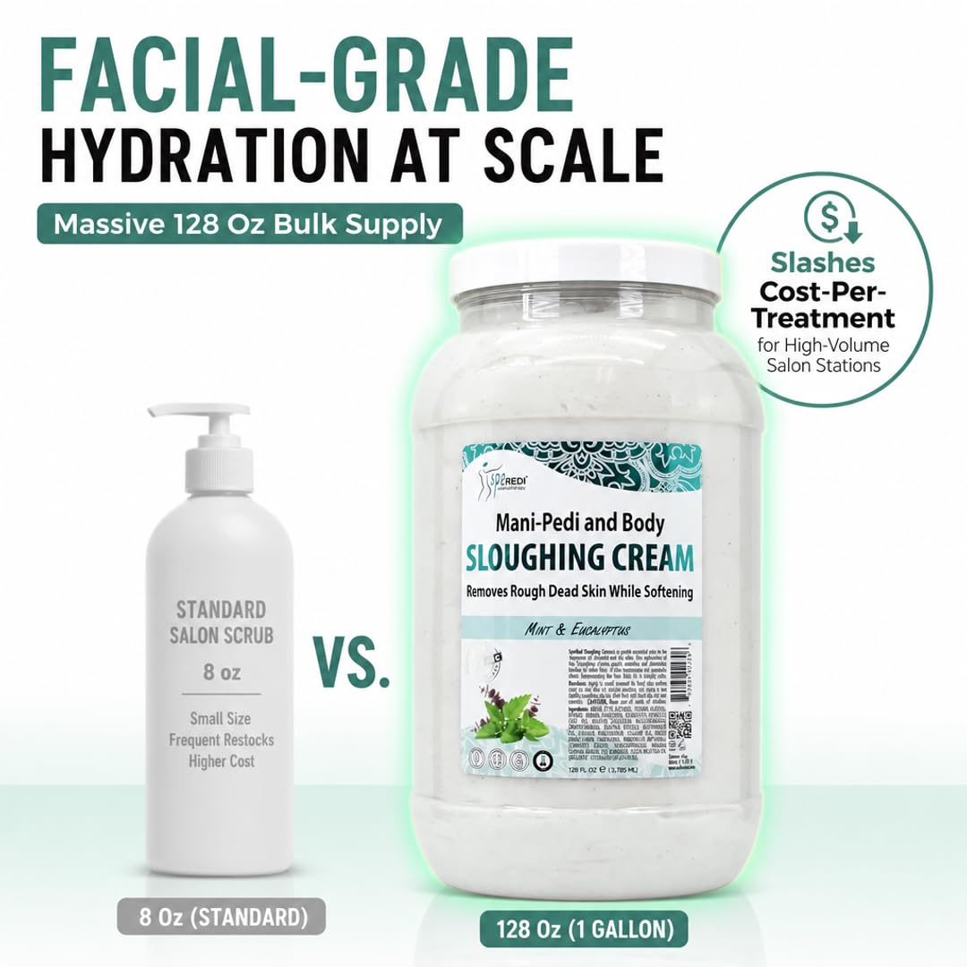 SPA REDI - Foot Cream, Sloughing Lotion - Exfoliating Pedicure Foot Care for Dry Cracked Feet