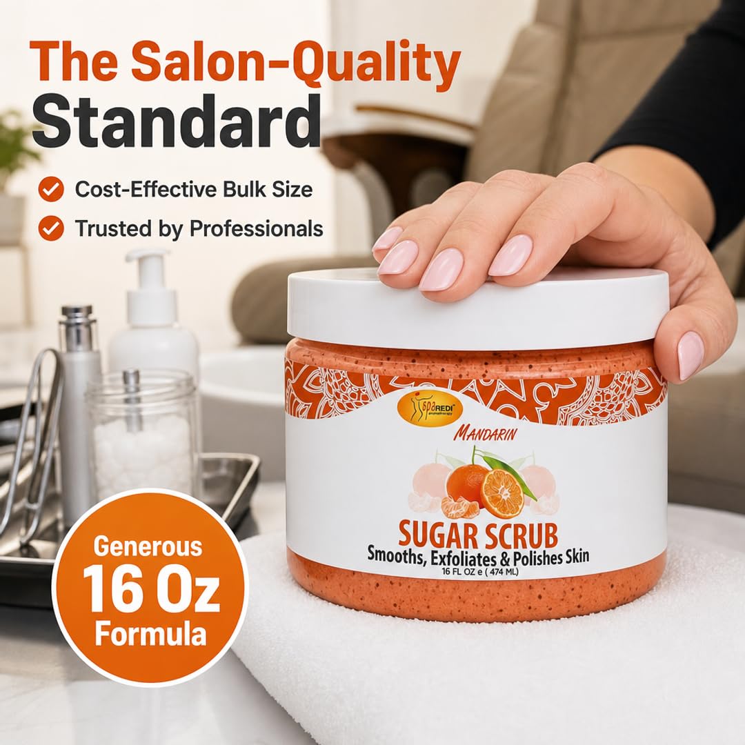 SPA REDI Sugar Body Scrub - Exfoliating &amp; Moisturizing for Smooth, Fresh Skin