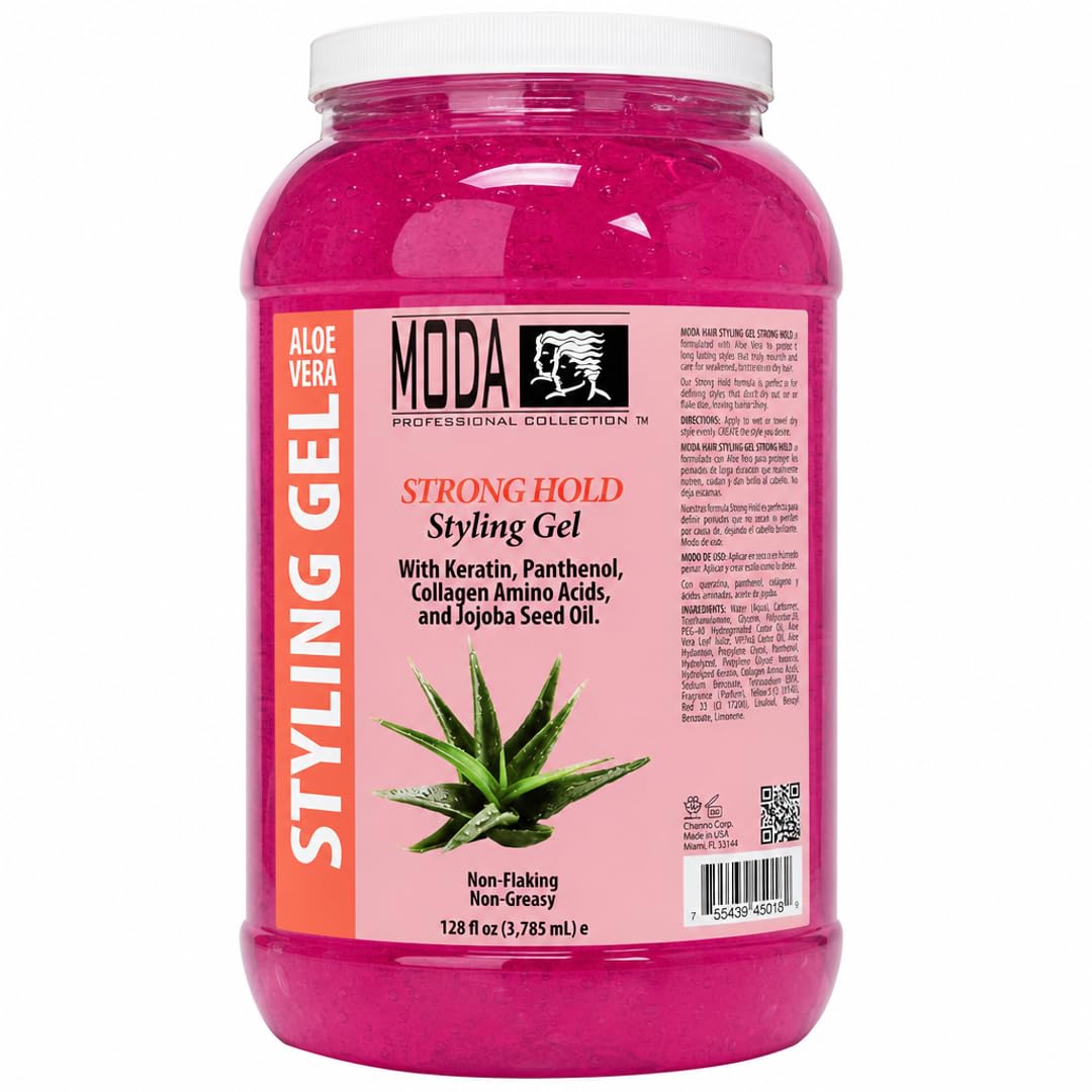 MODA Regular Hold Styling Gel – Nourishes & Repairs with Glycerin, Keratin, Panthenol, Collagen & Vitamin E – Long-Lasting Flexible Hold for All Hair Types