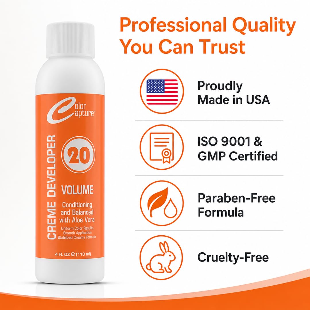 COLOR CAPTURE - Cream Developer, Hair Color Enhancer - Provides Consistent, Vibrant Results for Professional Coloring