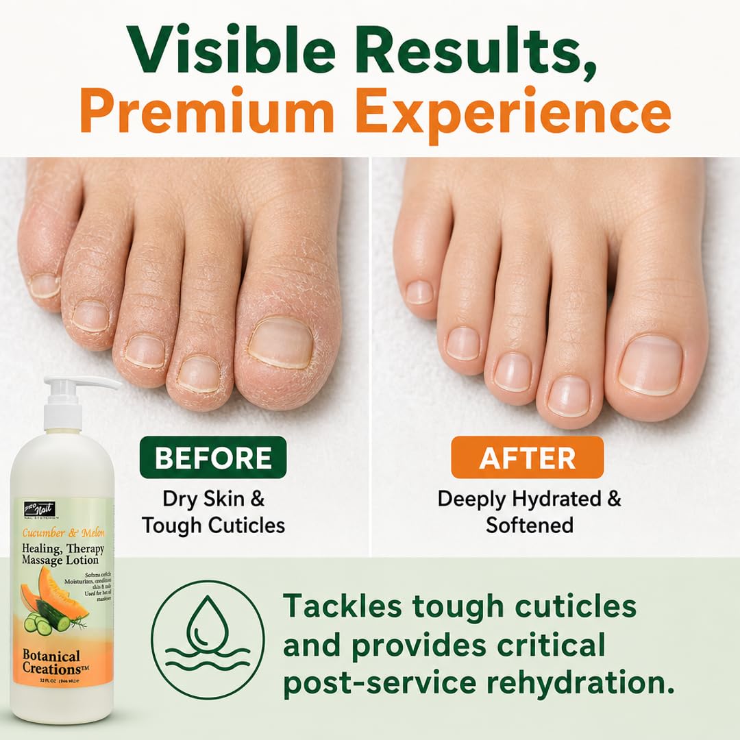 PRO NAIL Healing Therapy Massage Lotion - Nourishes &amp; Moisturizes Skin, Perfect for Pedicure, Manicure &amp; Body Care