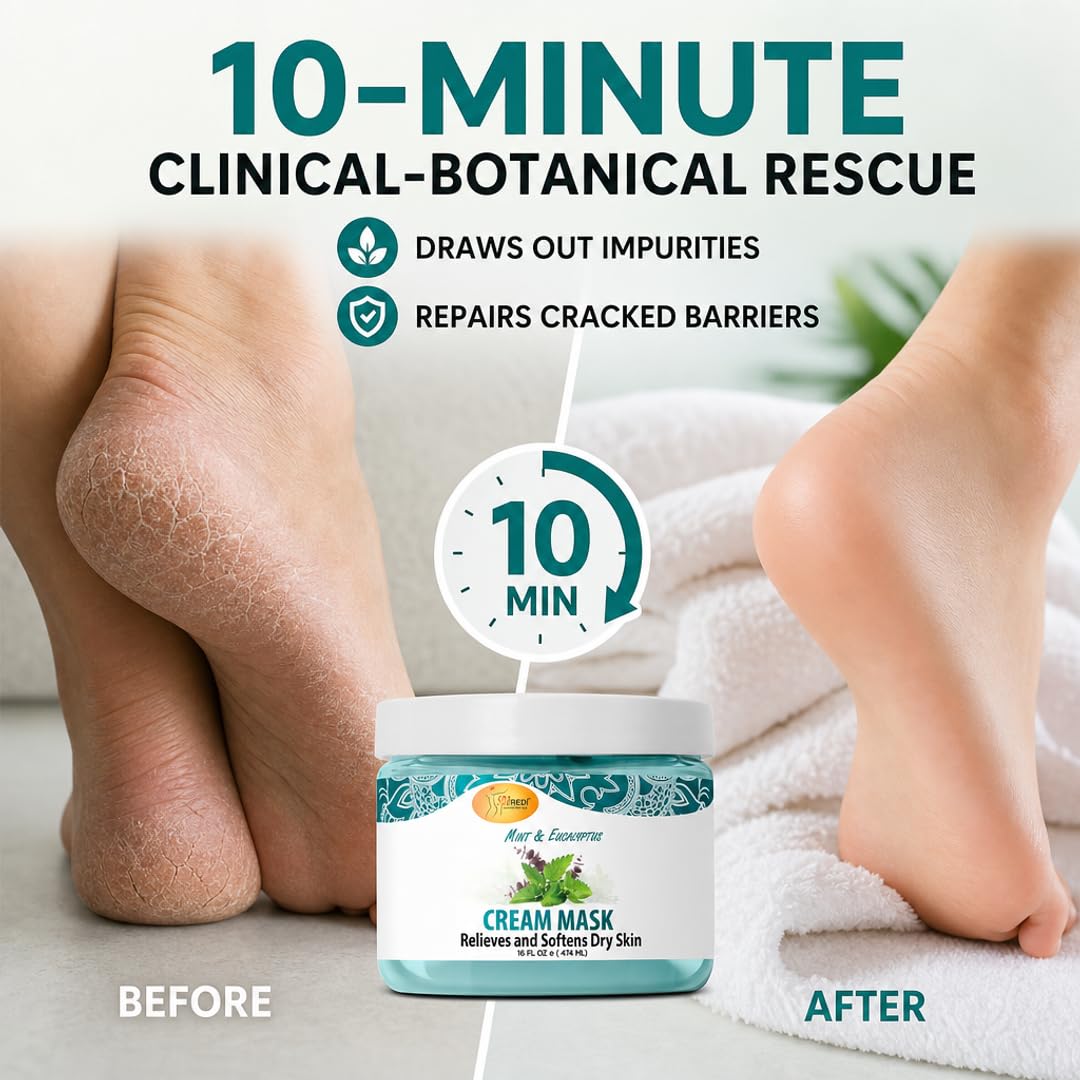SPA REDI Body &amp; Foot Cream Mask - Hydrating &amp; Refreshing for Tired Skin