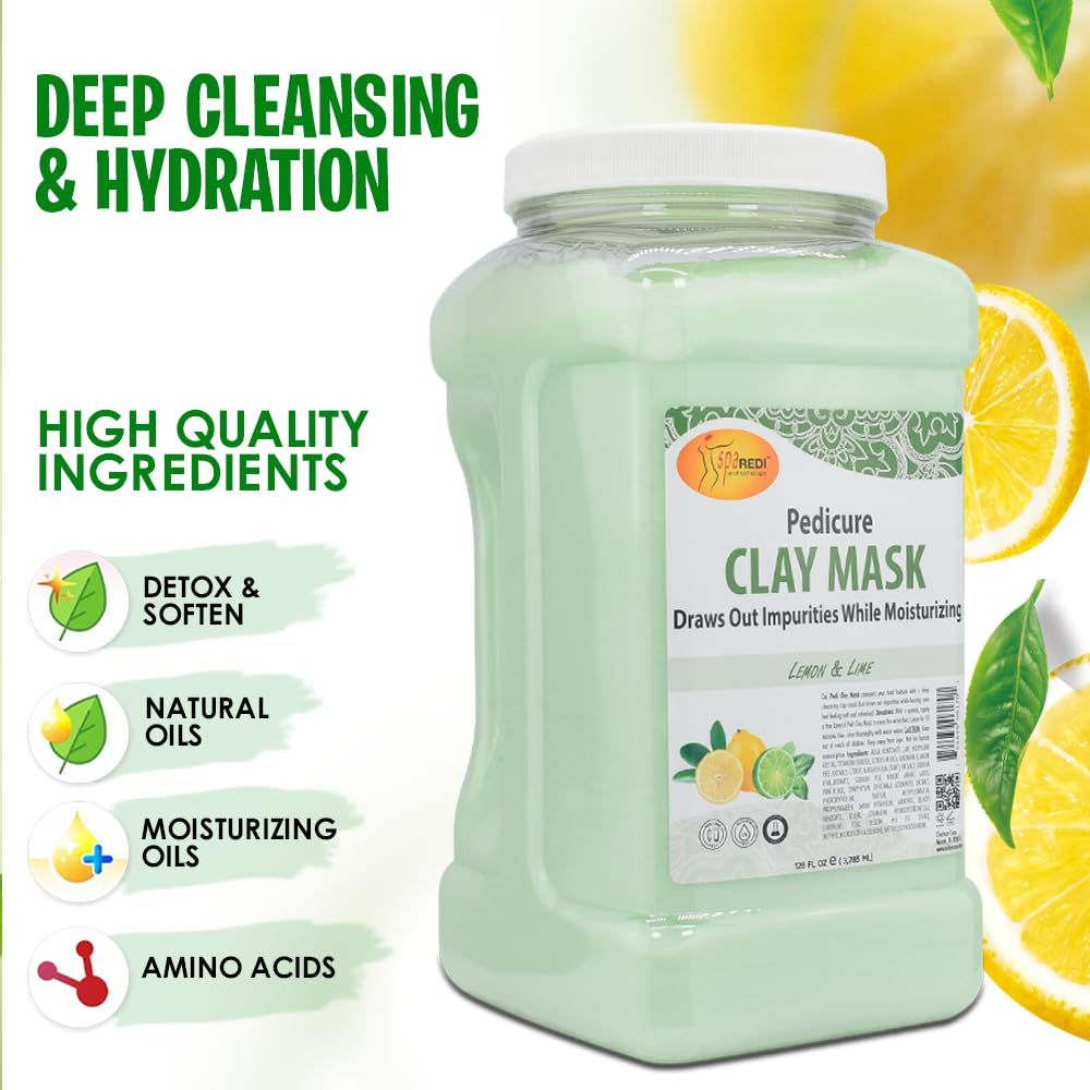 SPA REDI Clay Mask - Detoxifying, Hydrating &amp; Pore Purifying for Body and Pedicure
