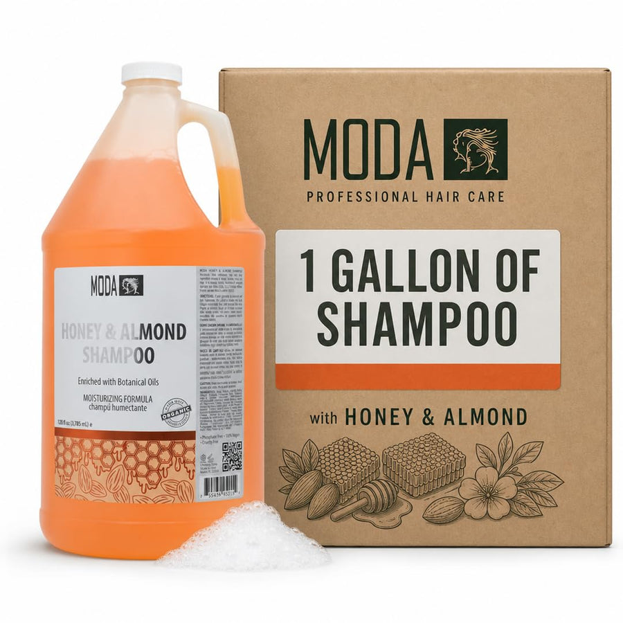 MODA - Moisturizing Shampoo for All Hair Types, Balsam and Protein, Professional - Deep Cleansing and Conditioning - Strengthens, Restores, and Adds Shine