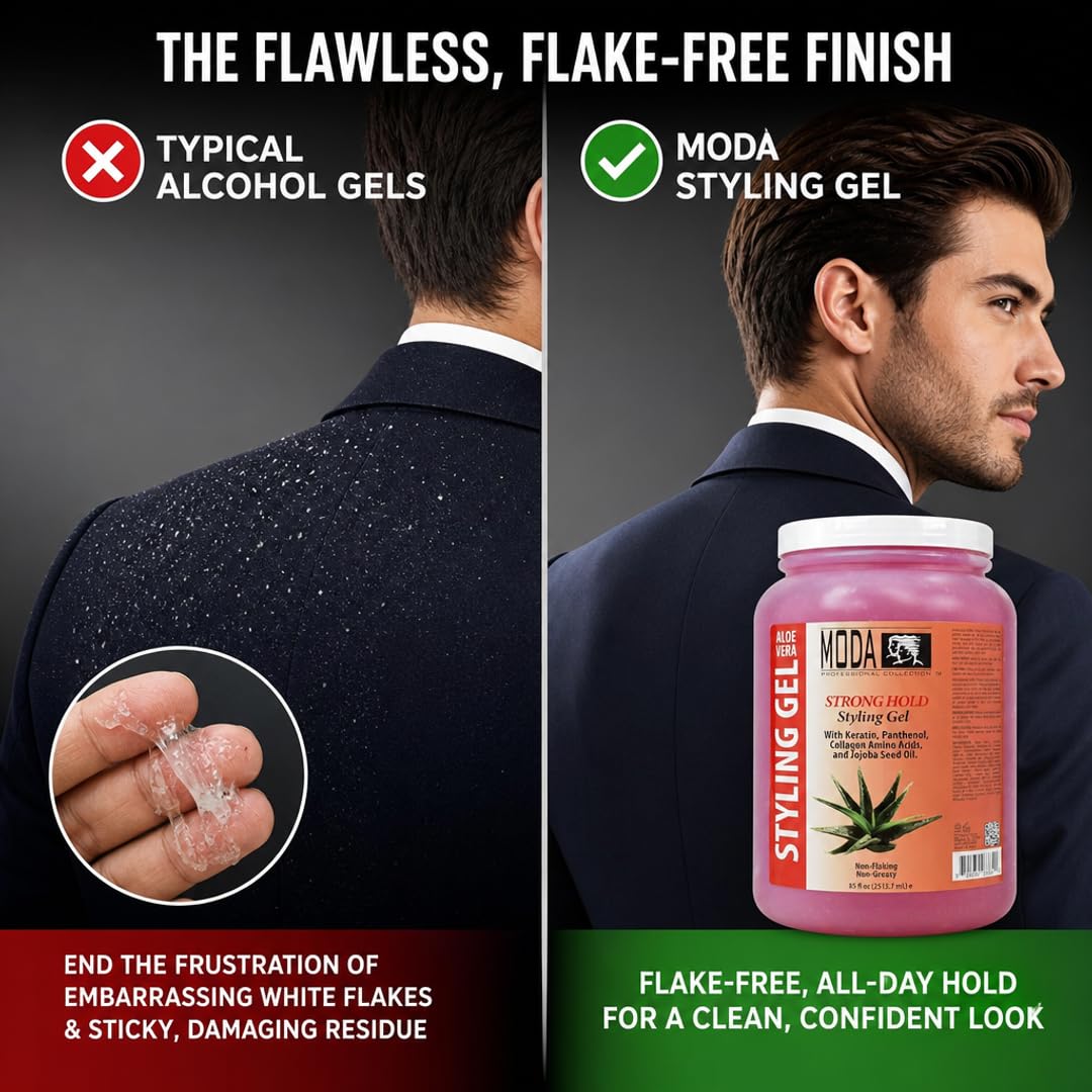 MODA Regular Hold Styling Gel – Nourishes &amp; Repairs with Glycerin, Keratin, Panthenol, Collagen &amp; Vitamin E – Long-Lasting Flexible Hold for All Hair Types - Beauty Market Online