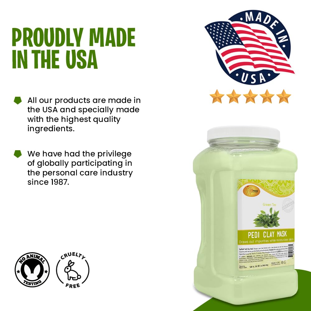 SPA REDI Clay Mask - Detoxifying, Hydrating &amp; Pore Purifying for Body and Pedicure