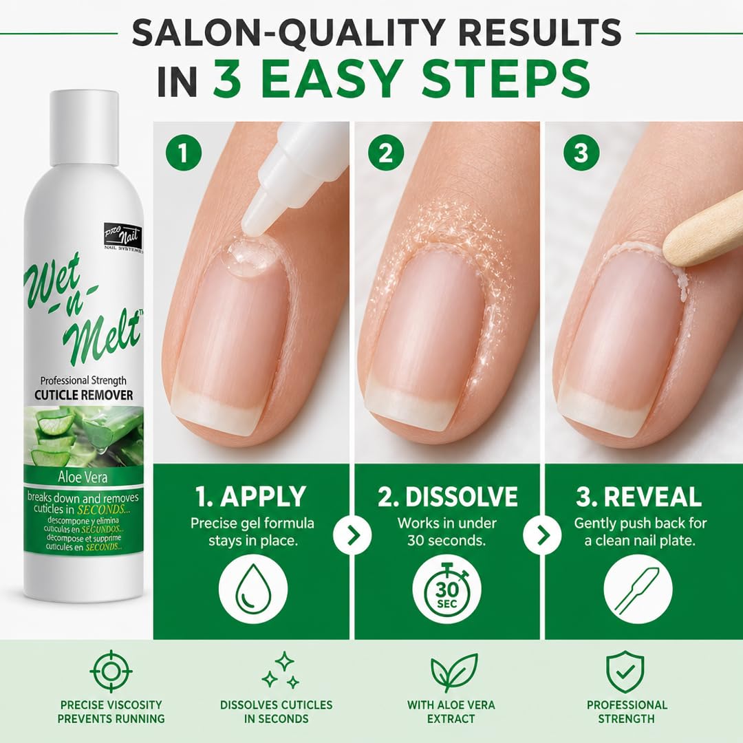 PRO NAIL Cuticle Remover Gel with Aloe Vera - Softens &amp; Moisturizes for Fast Cuticle Removal