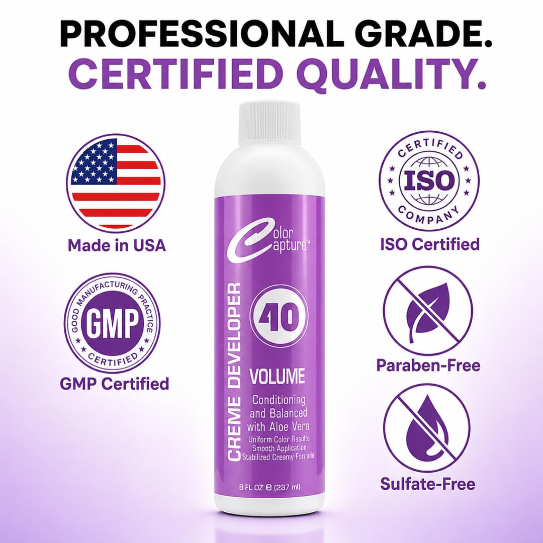 COLOR CAPTURE - Cream Developer, Hair Color Enhancer - Provides Consistent, Vibrant Results for Professional Coloring