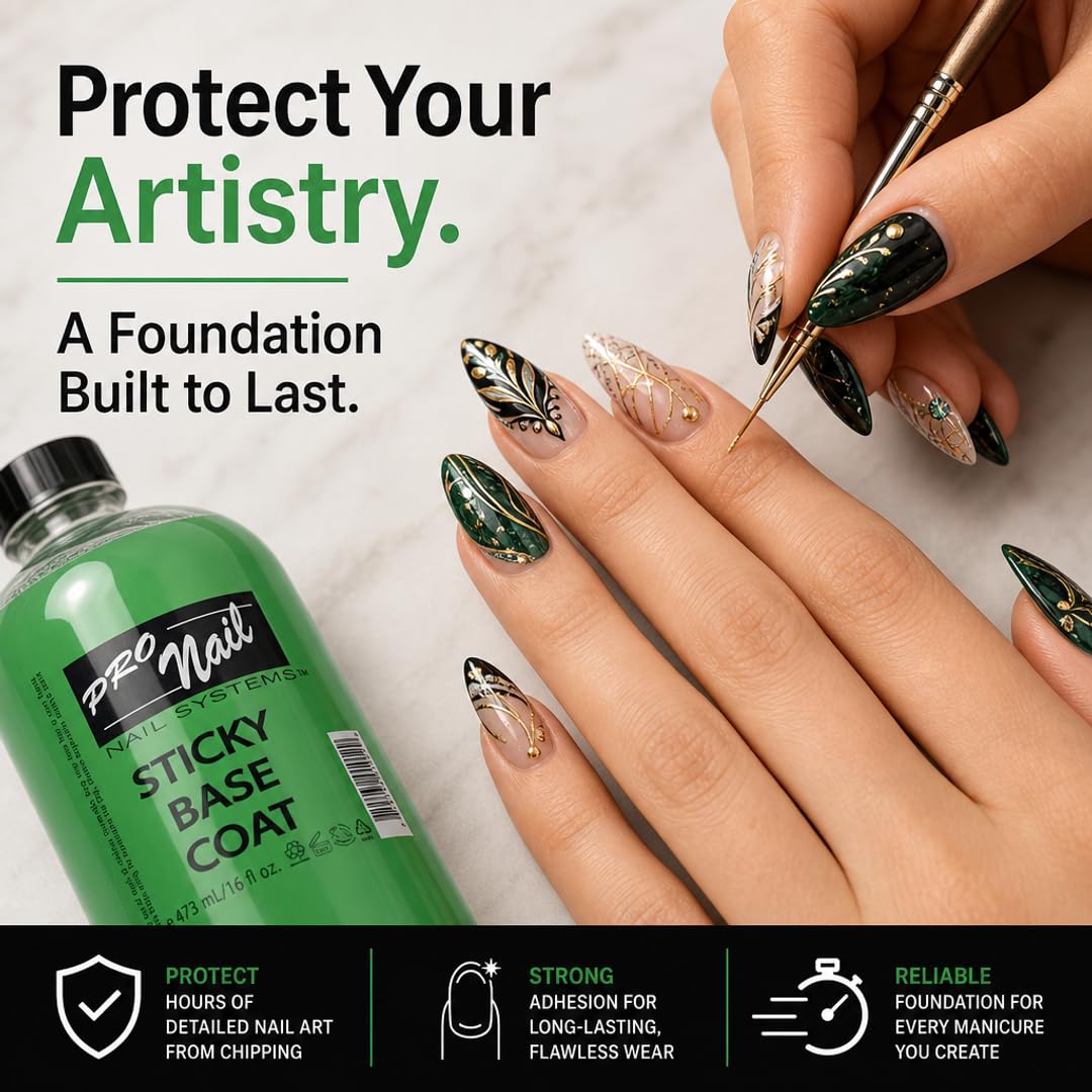 PRO NAIL Sticky Base Coat - Enhances Adhesion for Long-Lasting Nail Polish - Beauty Market Online