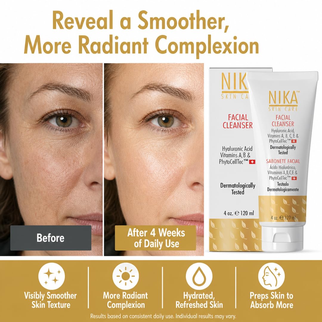 NIKA Facial Cleanser with Hyaluronic Acid, Retinol