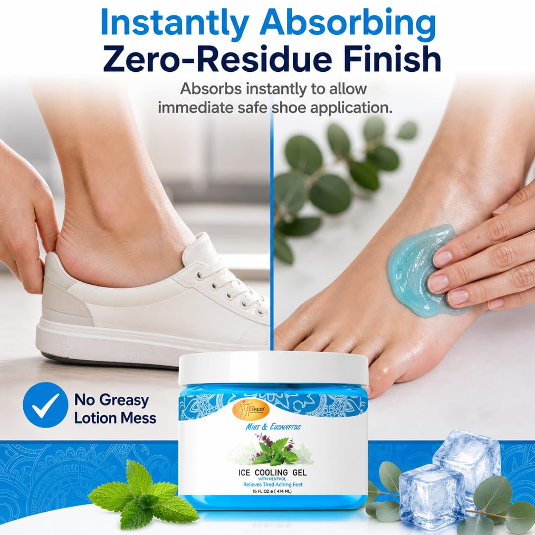 SPA REDI Massage Cooling Gel for Pedicure - Professional Strength Ice Cooling Gel - Refresh &amp; Soothe