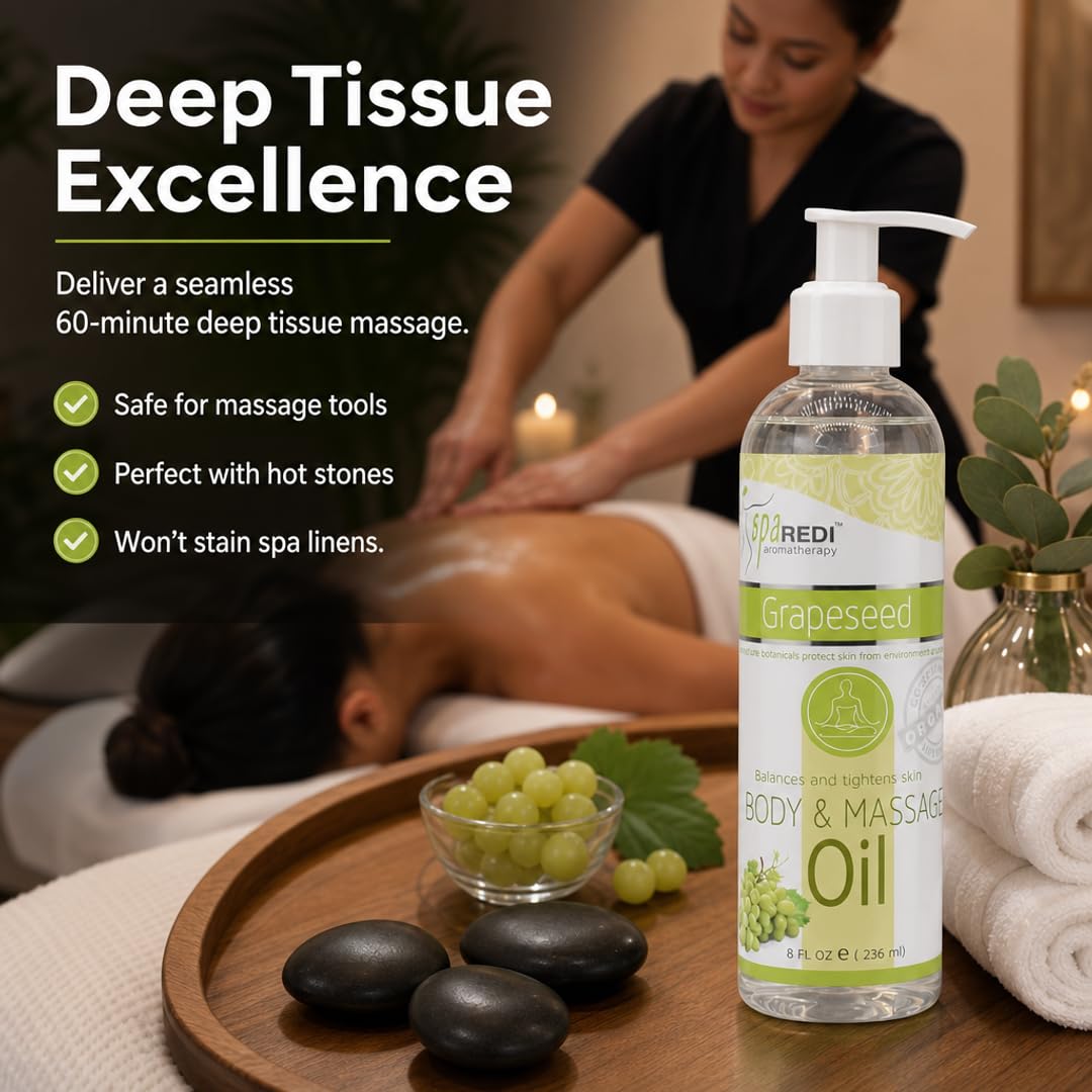 SPA REDI Massage Oil - Soothing Relief for Sore Muscles &amp; Hydrated Skin