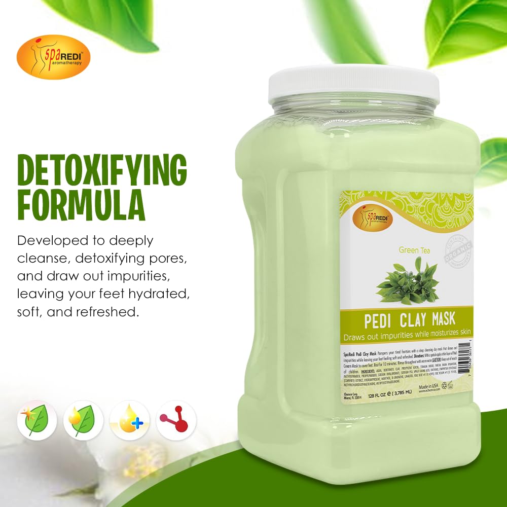 SPA REDI Clay Mask - Detoxifying, Hydrating &amp; Pore Purifying for Body and Pedicure