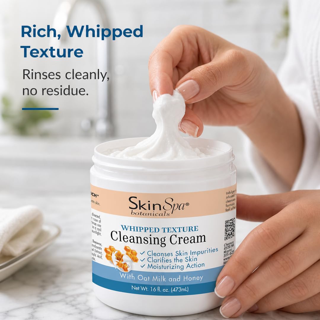 Skin Spa Triple Whipped Cleansing Cream 16 Oz – Salon-Quality, Rich Whipped Formula to Cleanse &amp; Hydrate - Ultra-Light Whipped Texture for All Skin Types