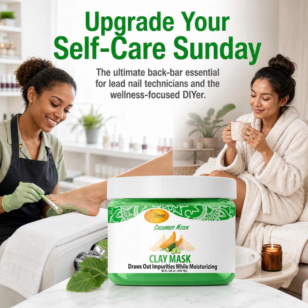SPA REDI Clay Mask - Detoxifying, Hydrating &amp; Pore Purifying for Body and Pedicure