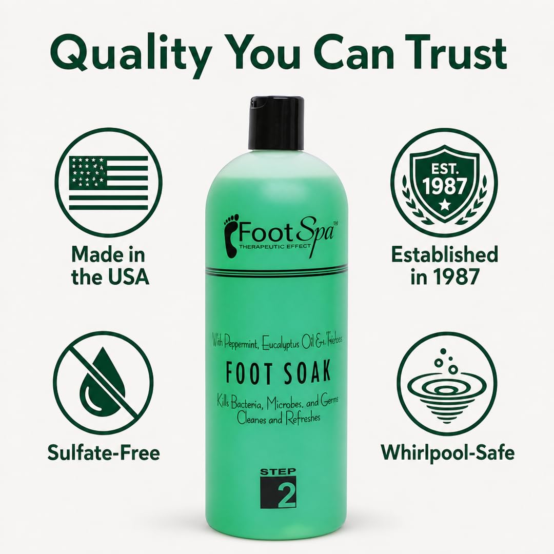 Foot Spa Foot Soak – Bulk Refill Gallon – Cleansing &amp; Softening Formula with Eucalyptus &amp; Peppermint Oil – Refreshing Foot Bath for Pedicures &amp; Tired, Aching Feet