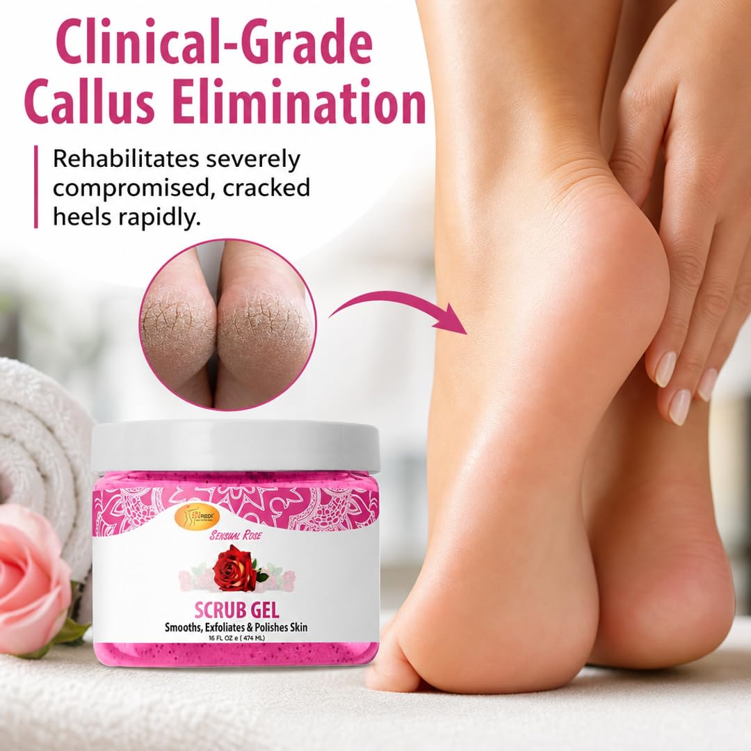 SPA REDI Exfoliating Scrub Pumice Gel - Hydrating Body Exfoliator with Hyaluronic Acid - Refresh &amp; Revitalize