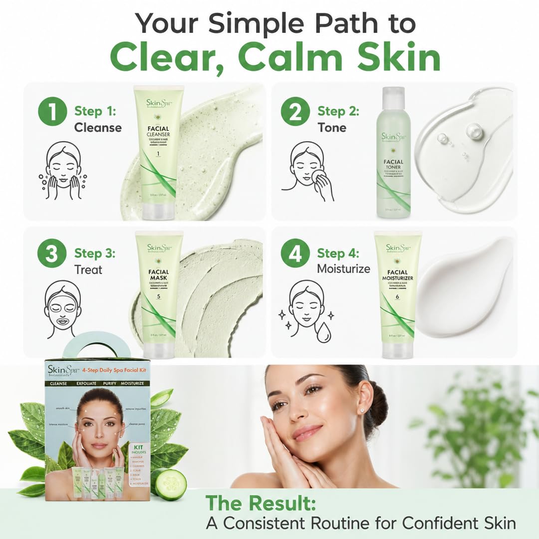 SKIN SPA Facial Cleanser Set with aloe vera 8 oz