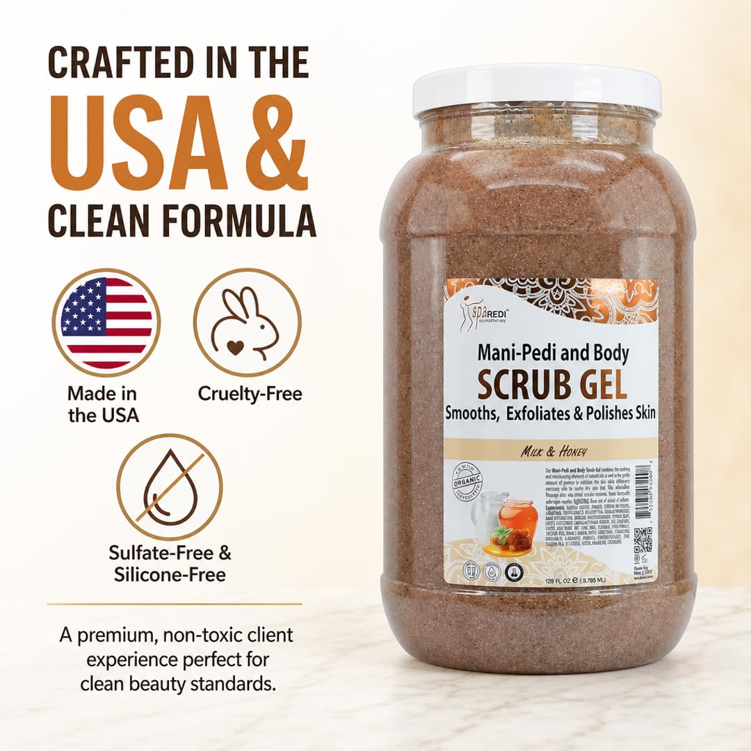 SPA REDI Exfoliating Scrub Pumice Gel - Hydrating Body Exfoliator with Hyaluronic Acid - Refresh &amp; Revitalize