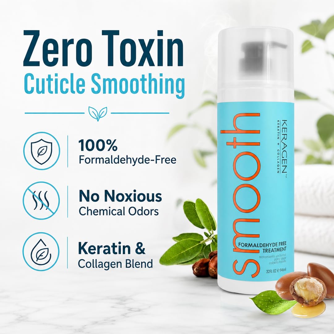 KERAGEN Brazilian Keratin Smoothing Treatment Formaldehyde-Free Blowout Straightening System