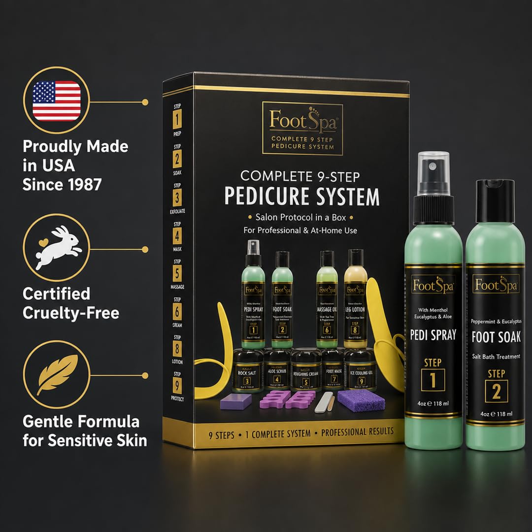 Foot Spa Professional Pedicure Student Kit – Complete 10-Piece Aromatherapeutic Spa Pedicure Se