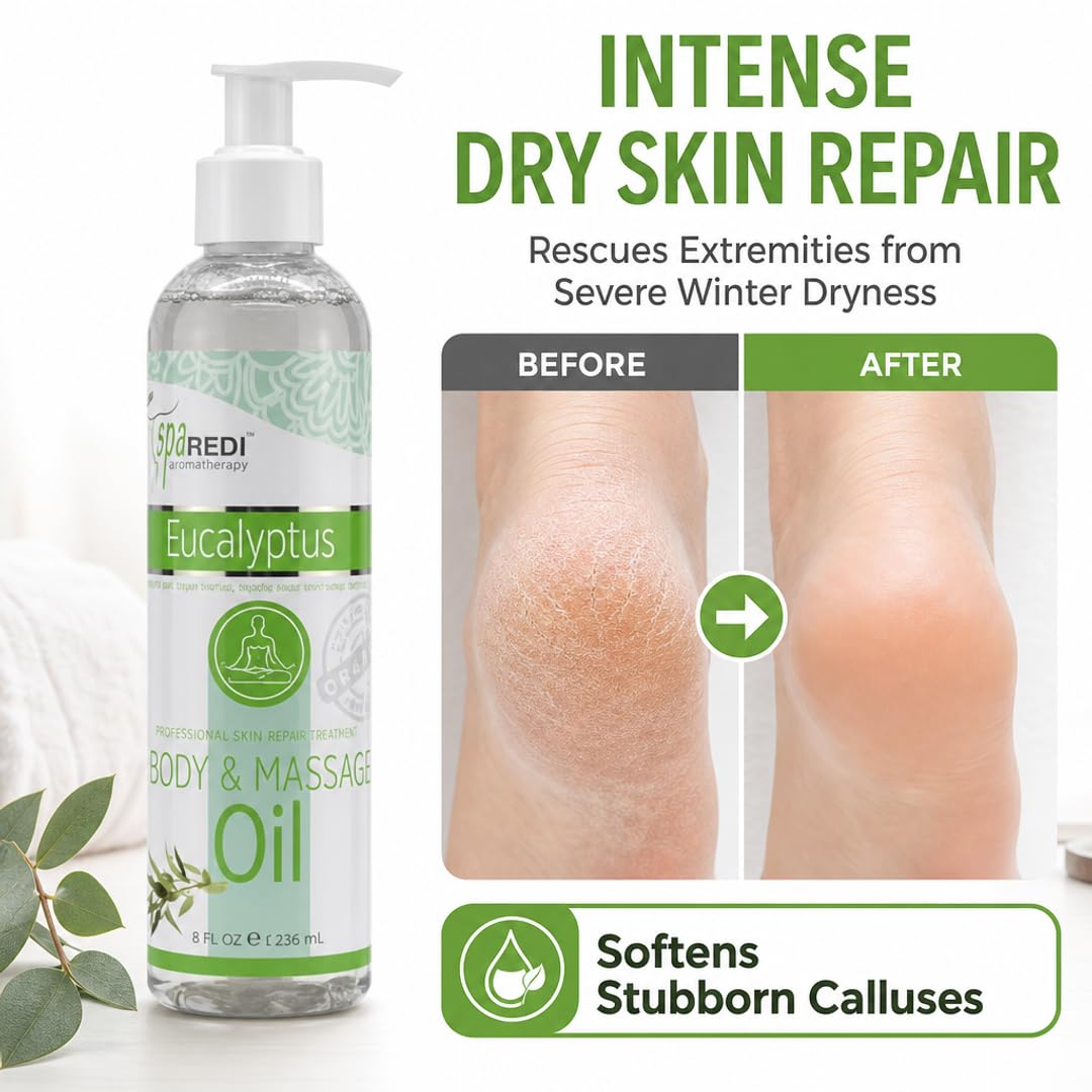 SPA REDI Massage Oil - Soothing Relief for Sore Muscles &amp; Hydrated Skin