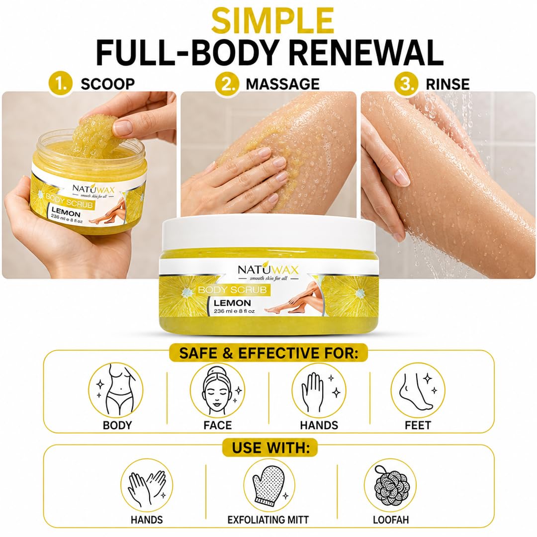 Natuwax Body Scrub - Exfoliate &amp; Refresh Your Skin for a Smooth Finish