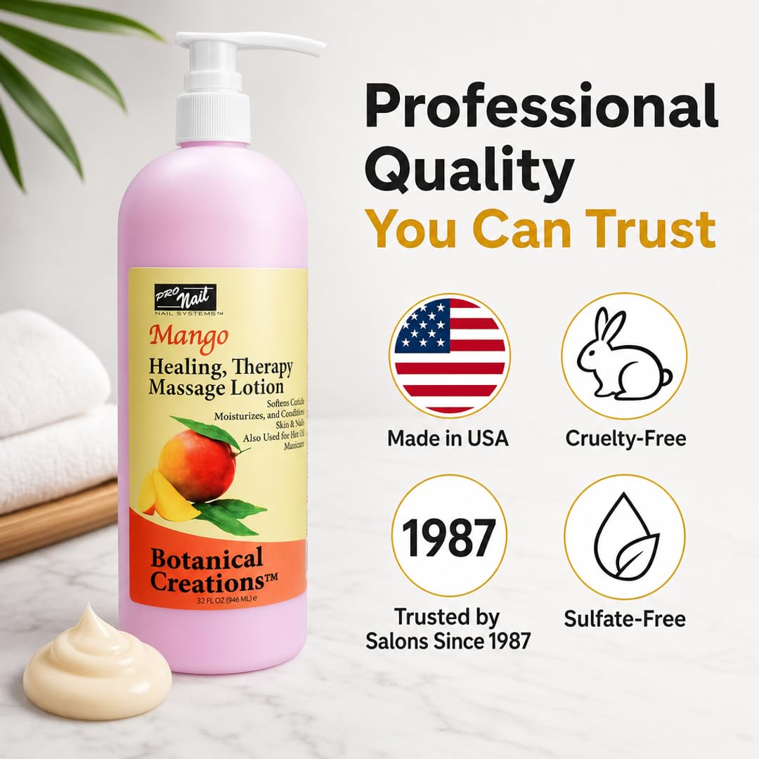 PRO NAIL Healing Therapy Massage Lotion - Nourishes &amp; Moisturizes Skin, Perfect for Pedicure, Manicure &amp; Body Care