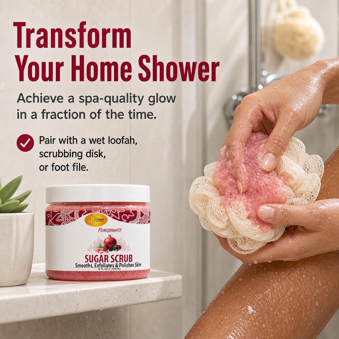 SPA REDI Sugar Body Scrub - Exfoliating &amp; Moisturizing for Smooth, Fresh Skin