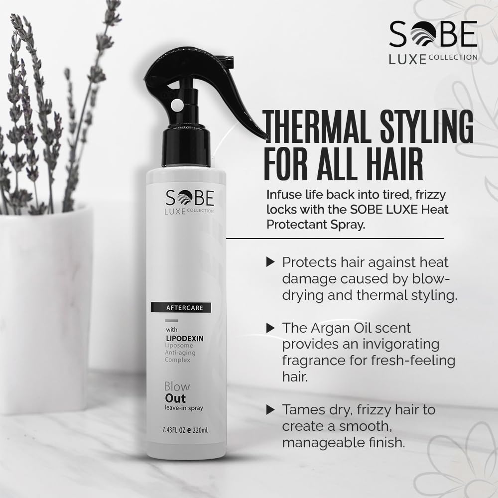 SOBE LUXE - Heat Protectant Spray for Hair, 8 Oz - Blow Dry, Thermal Styling, Frizz-Free Finish