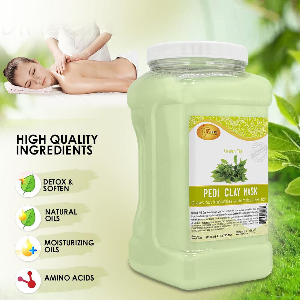 SPA REDI Clay Mask - Detoxifying, Hydrating &amp; Pore Purifying for Body and Pedicure