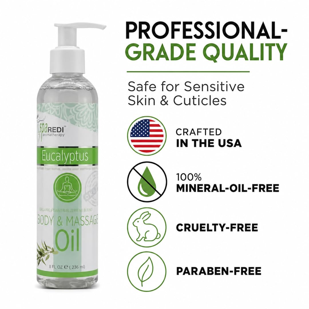 SPA REDI Massage Oil - Soothing Relief for Sore Muscles &amp; Hydrated Skin