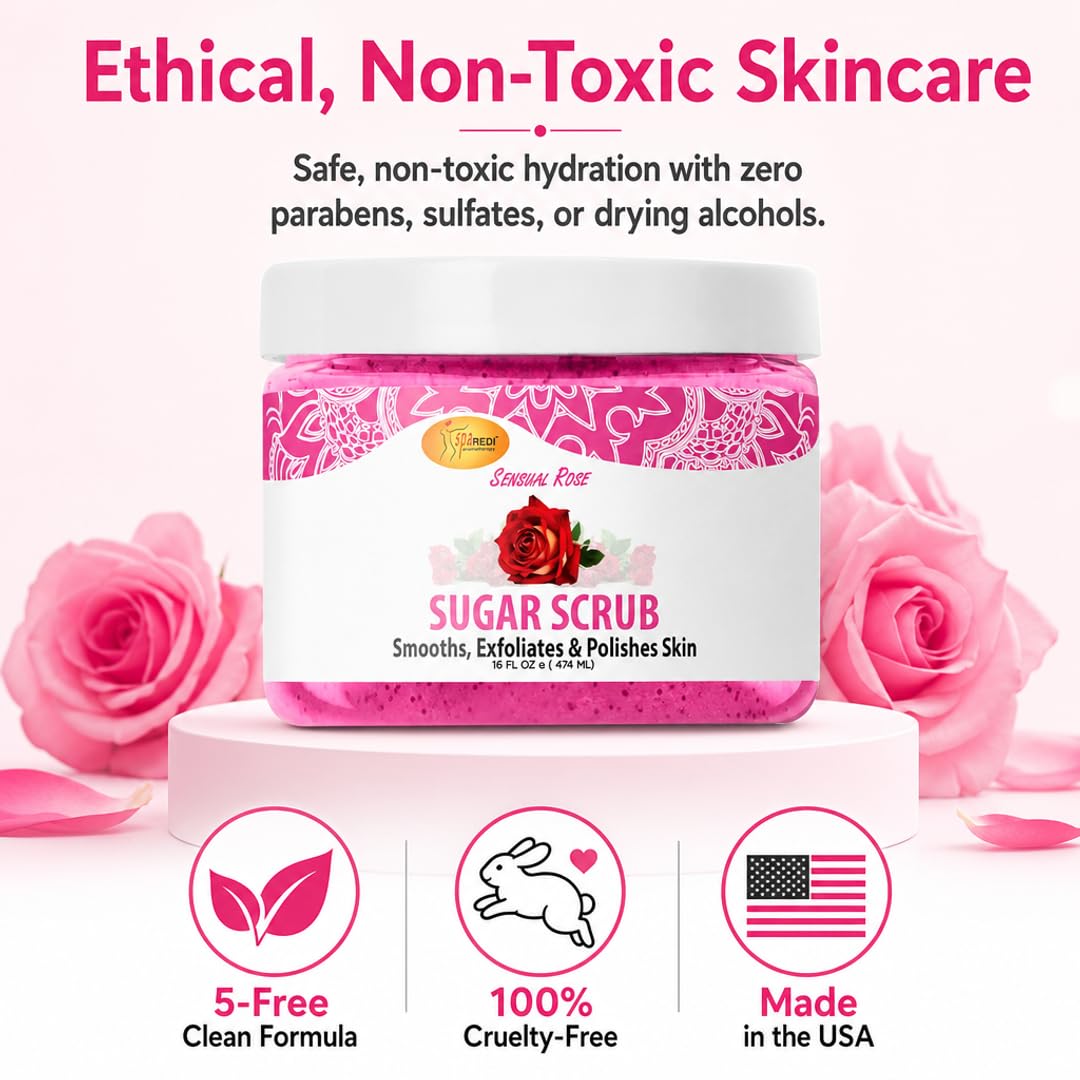 SPA REDI Sugar Body Scrub - Exfoliating &amp; Moisturizing for Smooth, Fresh Skin