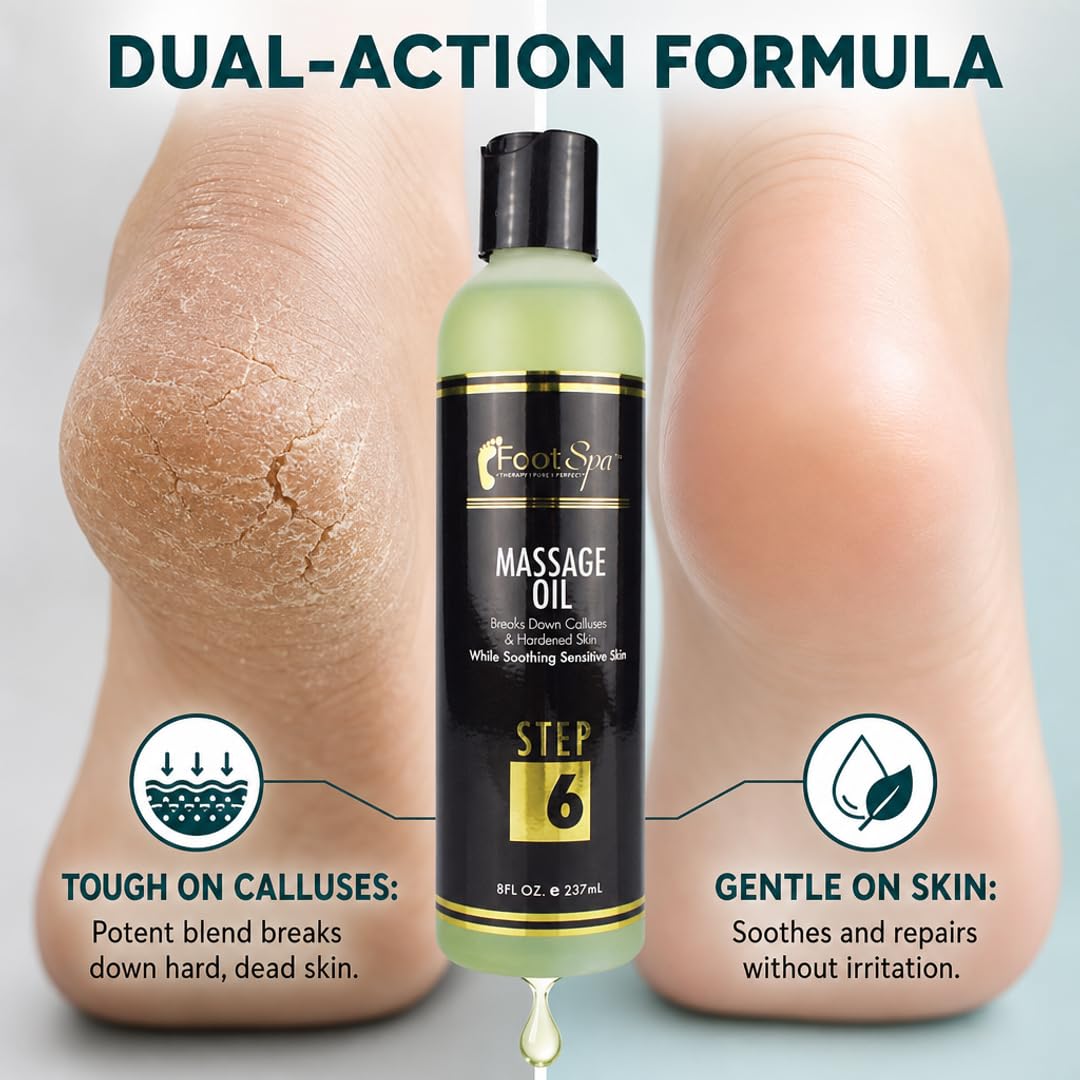 Foot Spa Massage Oil – Professional Massage Therapy with Tea Tree, Peppermint &amp; Eucalyptus – Deeply Hydrating for Full Body, Manicure &amp; Pedicure – Soothes Sore Muscles &amp; Repairs Dry Skin - Beauty Market Online