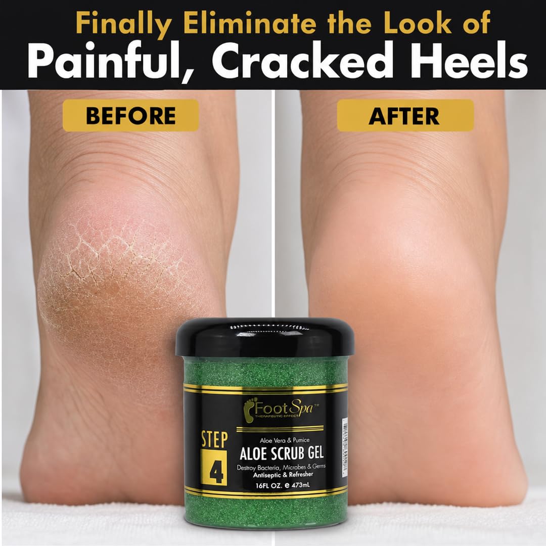 Foot Spa Exfoliating Scrub Gel – Bulk Refill Gallon for Manicure, Pedicure &amp; Body – Infused with Aloe Vera &amp; Salicylic Acid – Professional Exfoliator for Smooth, Polished &amp; Hydrated Skin - Beauty Market Online