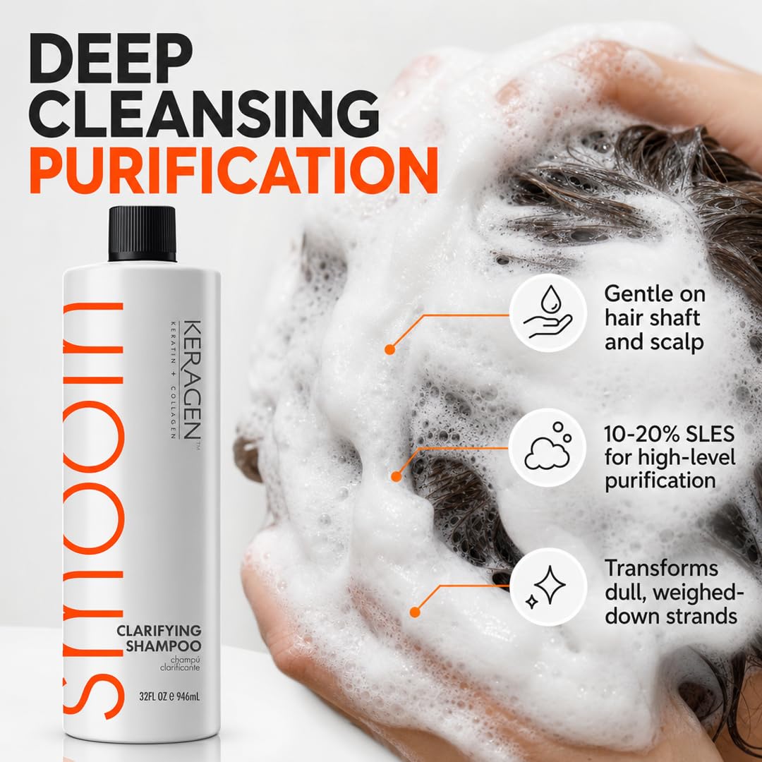 KERAGEN Clarifying Shampoo - Deep Cleansing with Keratin &amp; Collagen