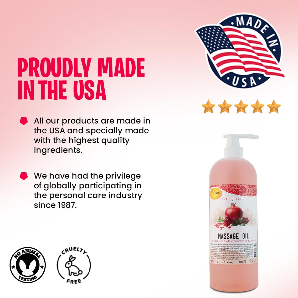 SPA REDI Massage Oil - Soothing Relief for Sore Muscles &amp; Hydrated Skin