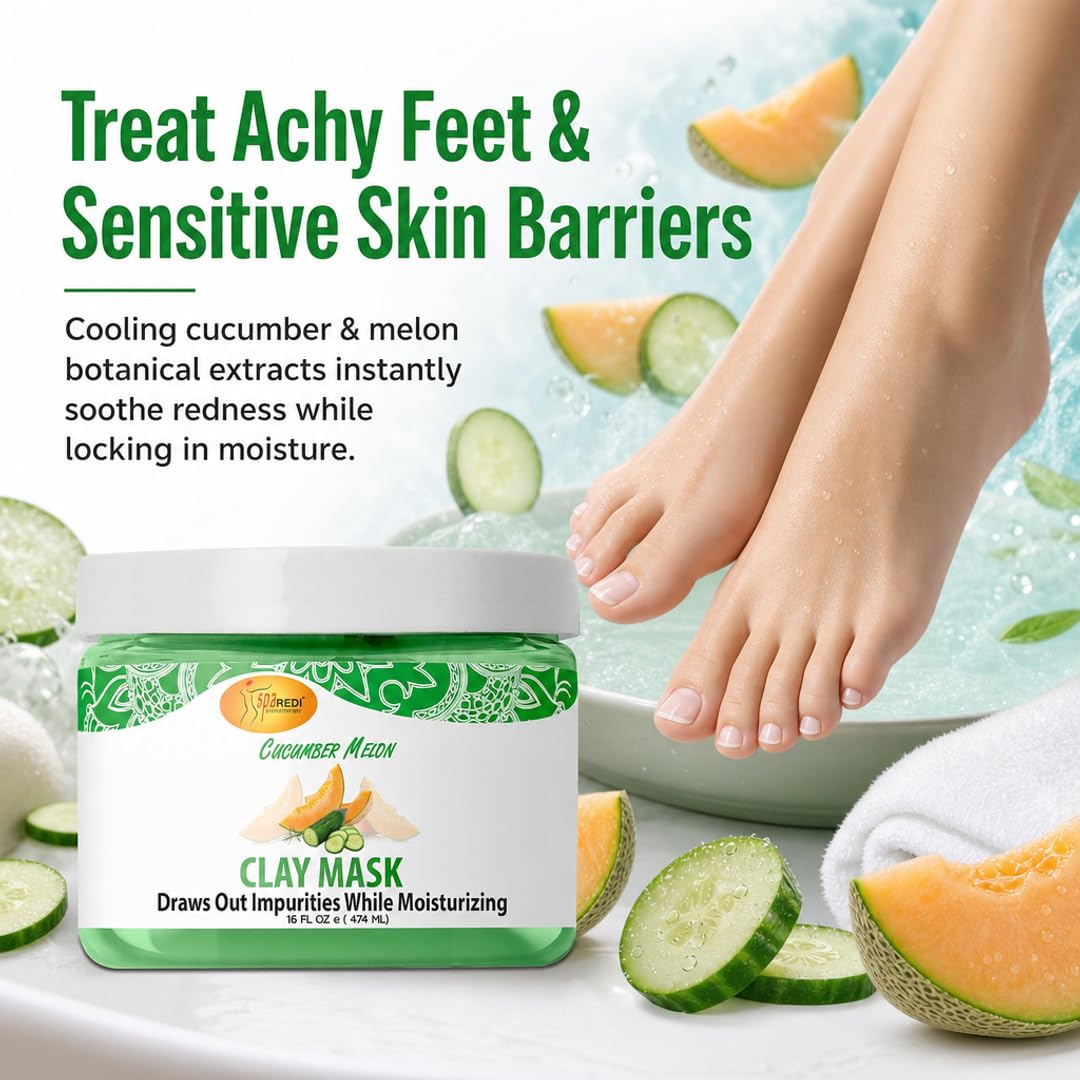 SPA REDI Clay Mask - Detoxifying, Hydrating &amp; Pore Purifying for Body and Pedicure