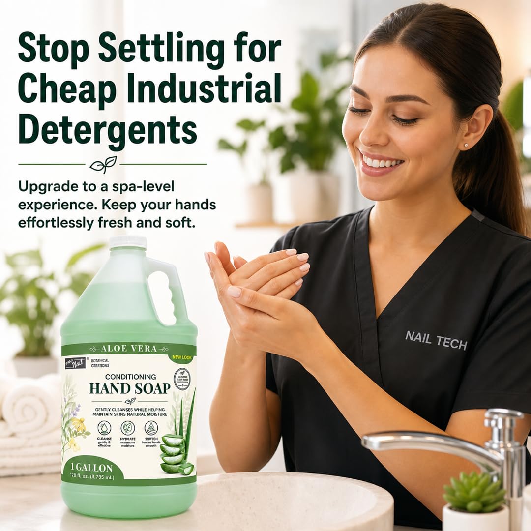 PRO NAIL Liquid Hand Soap Refill - Deeply Cleanses &amp; Hydrates - Aloe Vera &amp; Cherry - Bulk Size