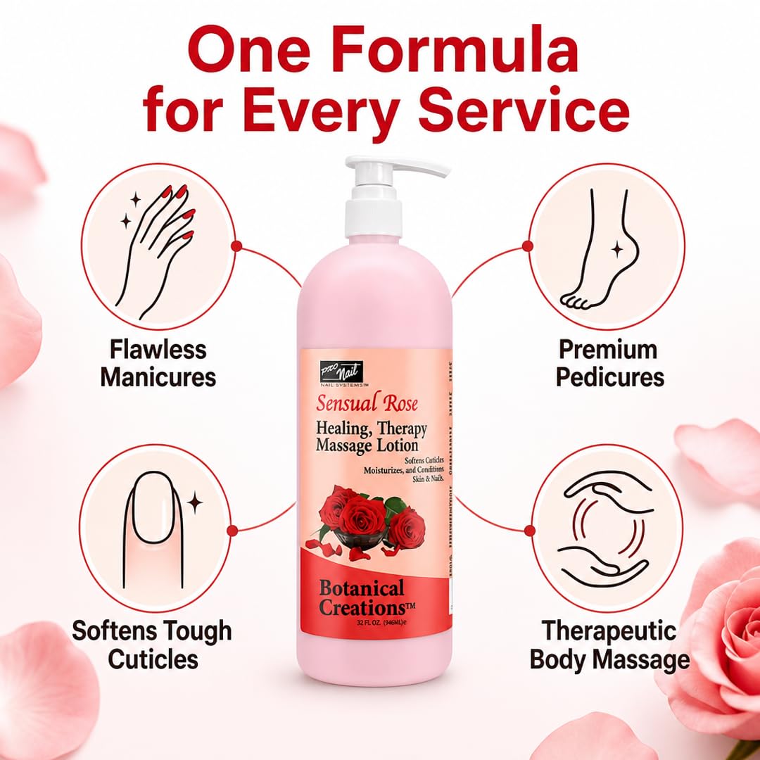 PRO NAIL Healing Therapy Massage Lotion - Nourishes &amp; Moisturizes Skin, Perfect for Pedicure, Manicure &amp; Body Care