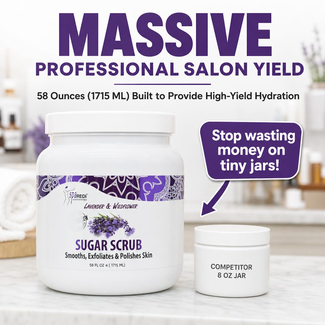 SPA REDI Sugar Body Scrub - Exfoliating &amp; Moisturizing for Smooth, Fresh Skin