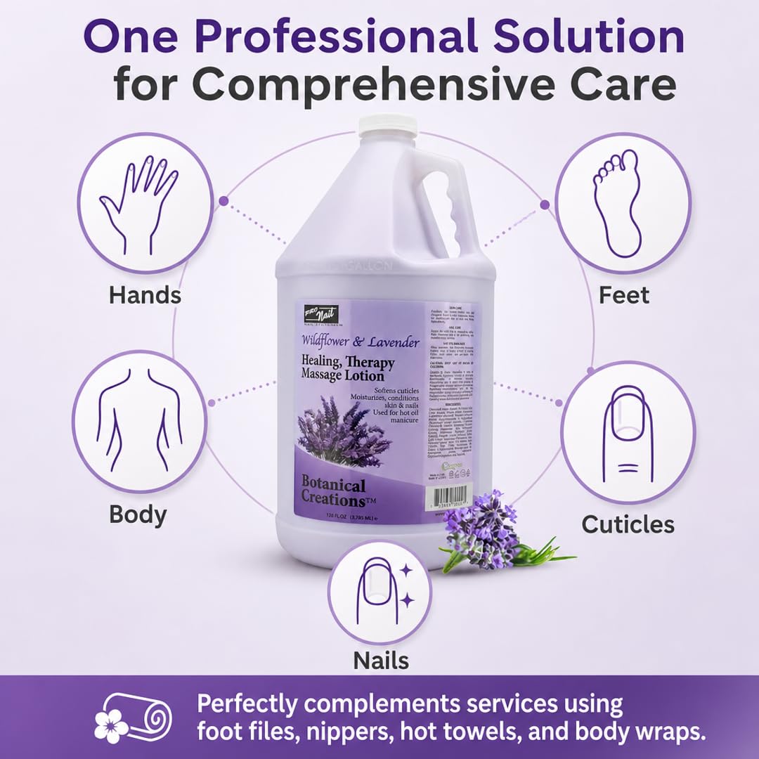 PRO NAIL Healing Therapy Massage Lotion - Nourishes &amp; Moisturizes Skin, Perfect for Pedicure, Manicure &amp; Body Care