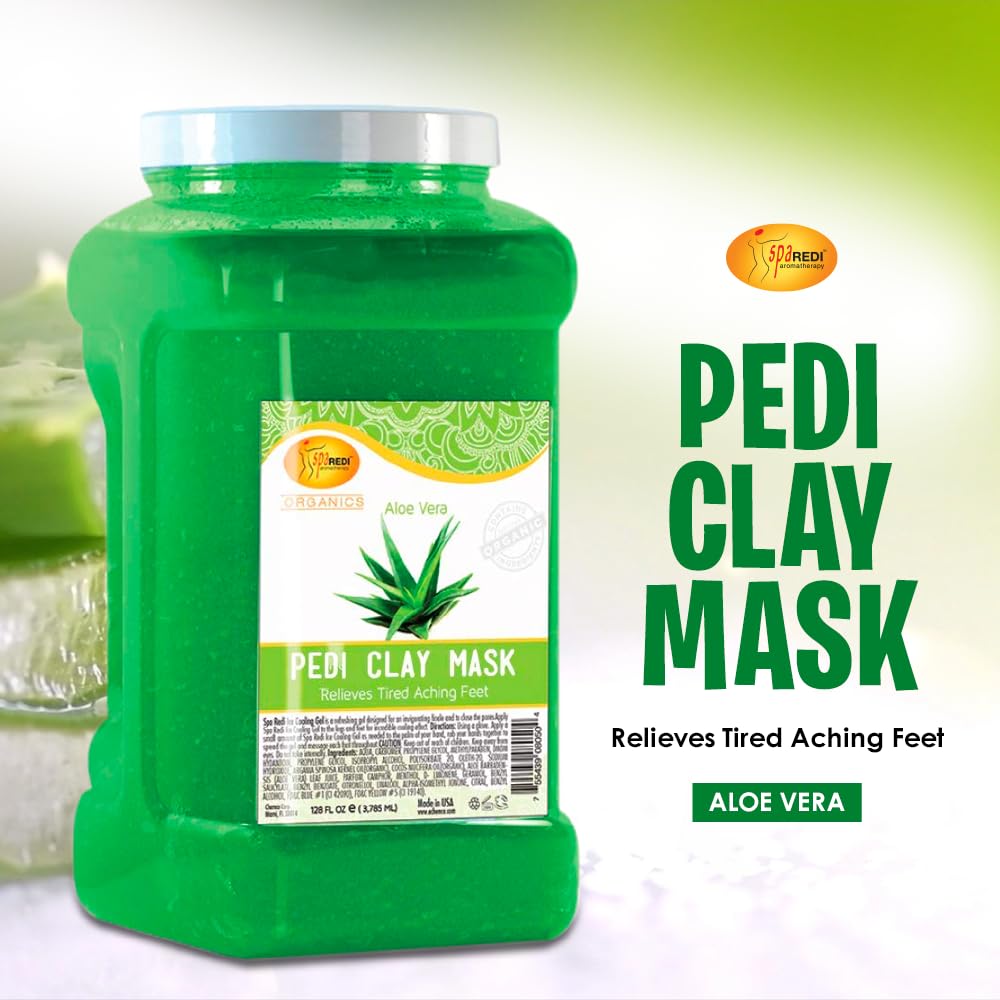 SPA REDI Clay Mask - Aloe Vera Detox - Deep Cleansing &amp; Hydrating - 128 Oz