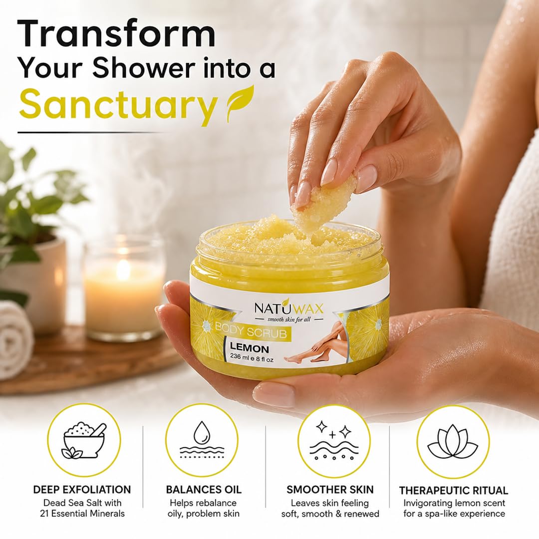 Natuwax Body Scrub - Exfoliate &amp; Refresh Your Skin for a Smooth Finish